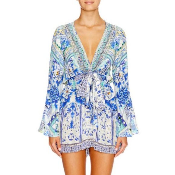 As Seen on Kelly Rowland Destinys Child Camilla Porcelain Paradise Playsuit b89E - Picture 5 of 6